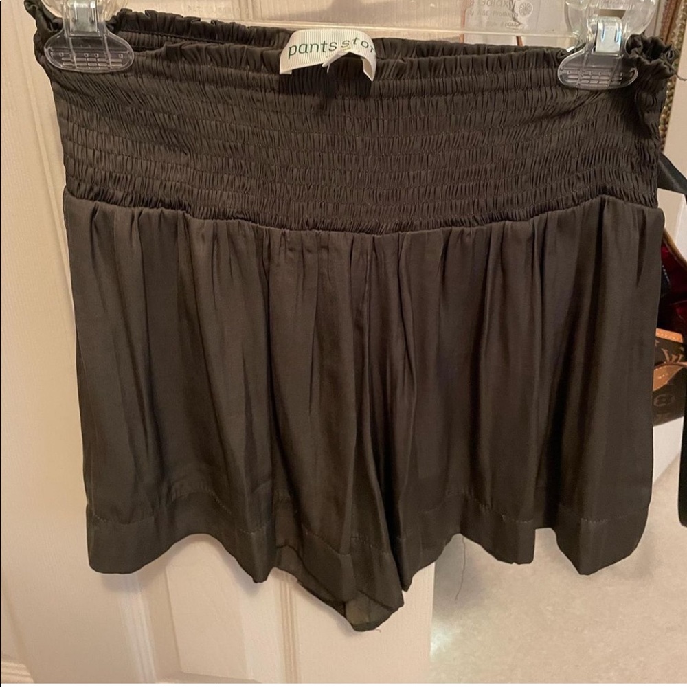 Grey smocked shorts
